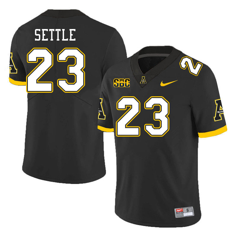 Appalachian State Mountaineers #23 John Settle College Football Jerseys-Black